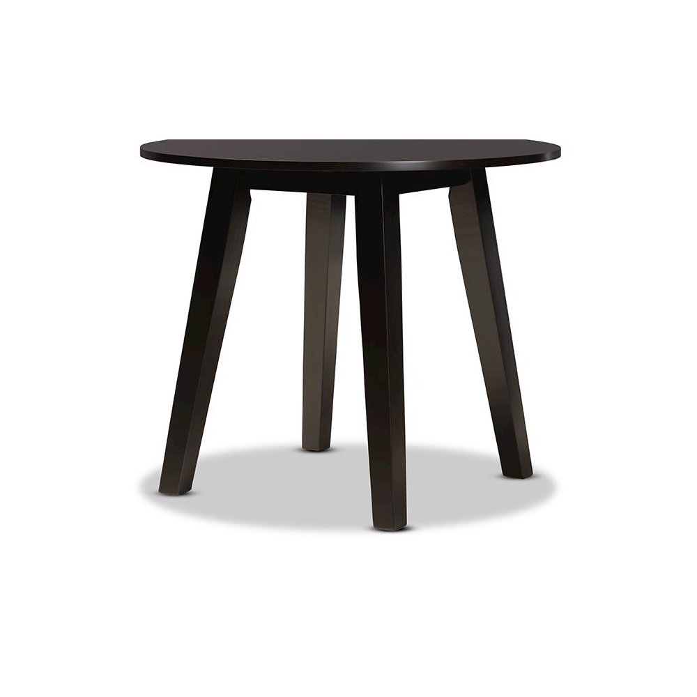 Dark Brown Finished 35-Inch-Wide Round Wood Dining Table