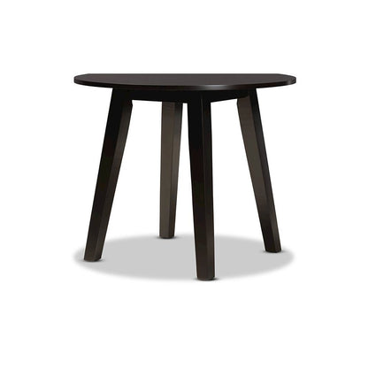 Dark Brown Finished 35-Inch-Wide Round Wood Dining Table