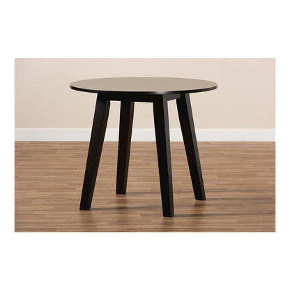 Dark Brown Finished 35-Inch-Wide Round Wood Dining Table