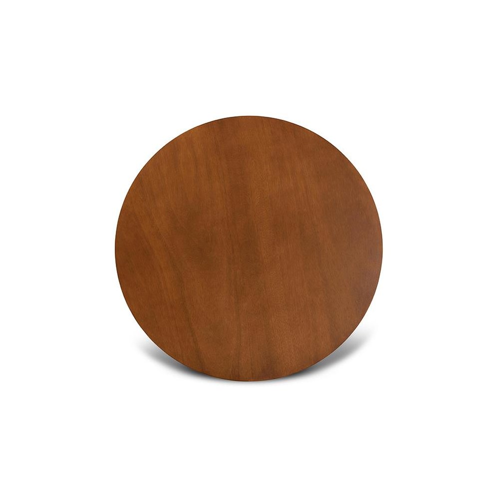 Walnut Brown Finished 35-Inch-Wide Round Wood Dining Table