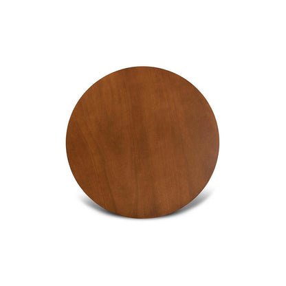 Walnut Brown Finished 35-Inch-Wide Round Wood Dining Table