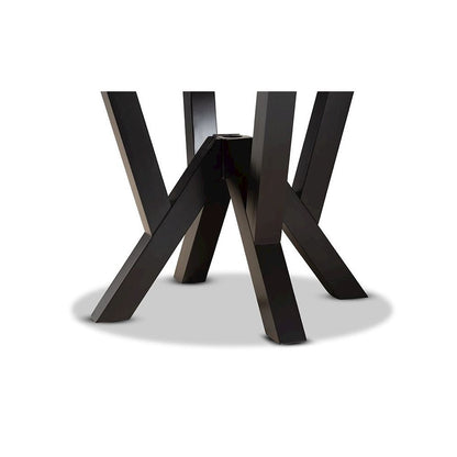 Dark Brown Finished 35-Inch-Wide Round Wood Dining Table