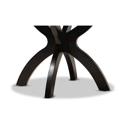 Dark Brown Finished 35-Inch-Wide Round Wood Dining Table