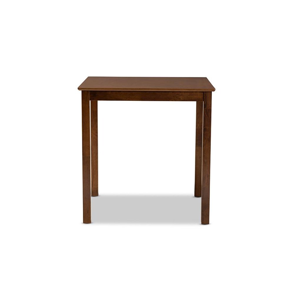 Walnut Brown Finished Wood Counter Height Pub Table