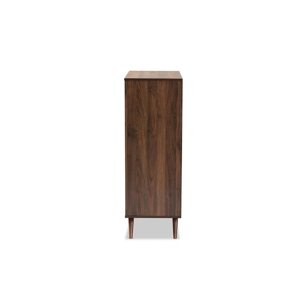 Two-Tone Grey and Walnut Finished Wood 5-Drawer Bedroom Chest