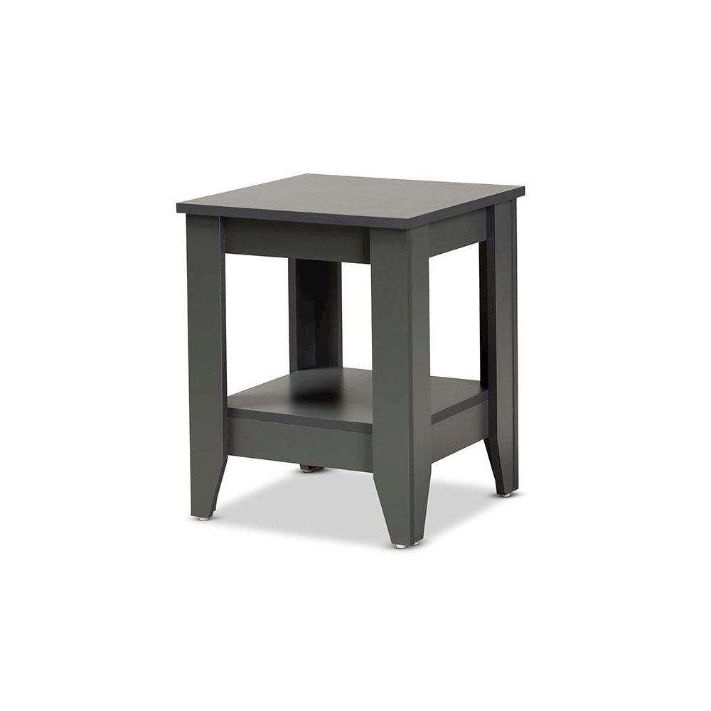 Audra Modern and Contemporary Grey Finished Wood Living Room End Table