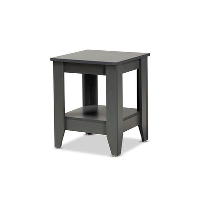 Audra Modern and Contemporary Grey Finished Wood Living Room End Table