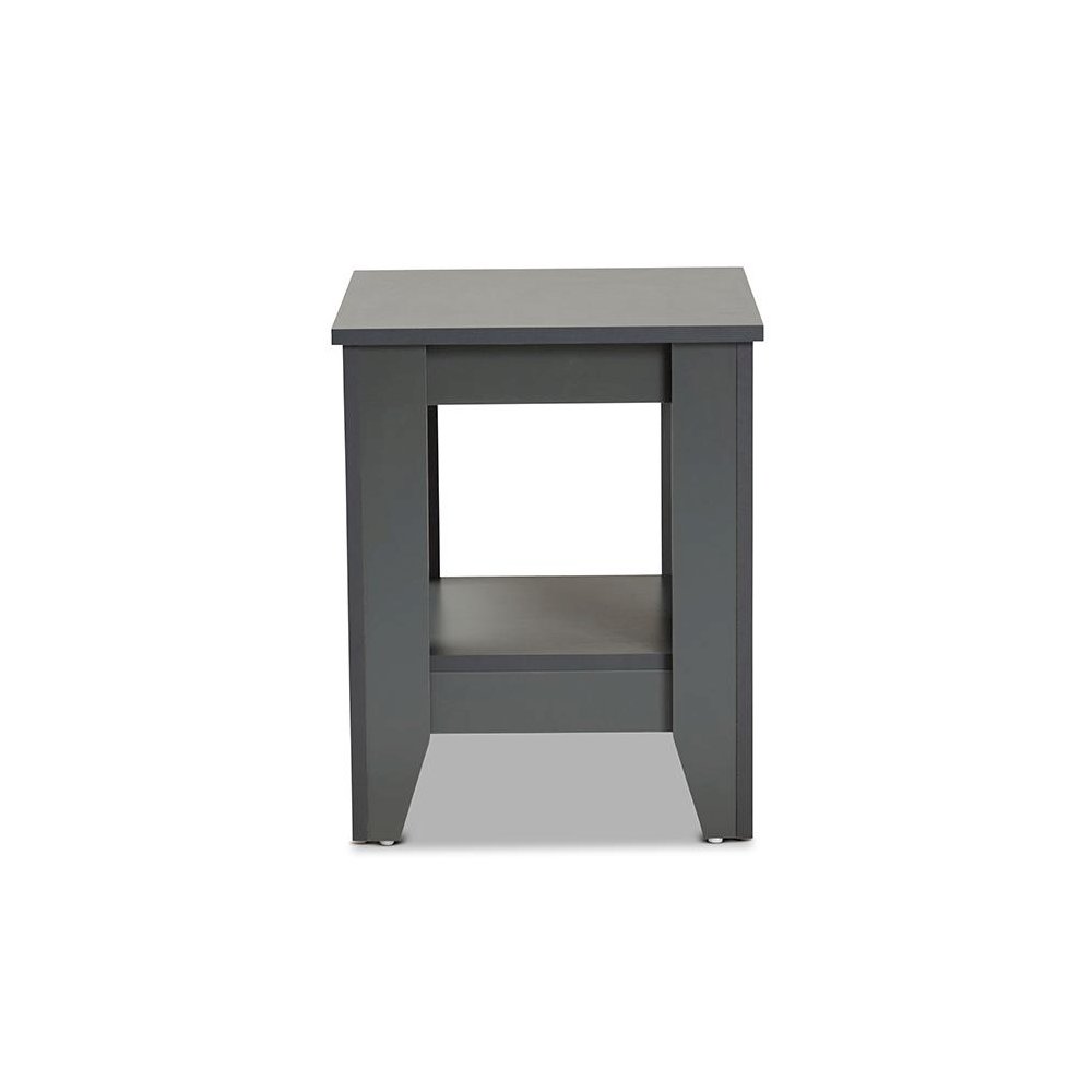 Audra Modern and Contemporary Grey Finished Wood Living Room End Table