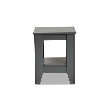 Audra Modern and Contemporary Grey Finished Wood Living Room End Table