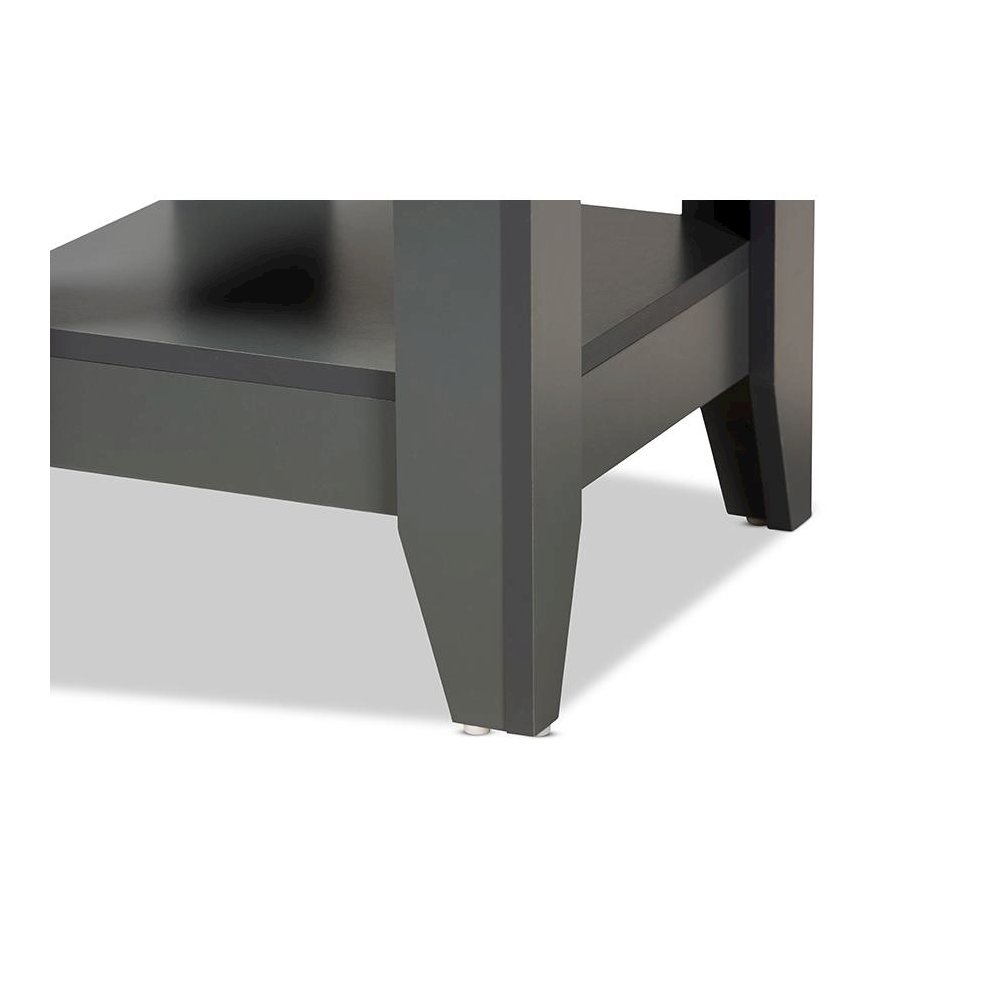 Audra Modern and Contemporary Grey Finished Wood Living Room End Table