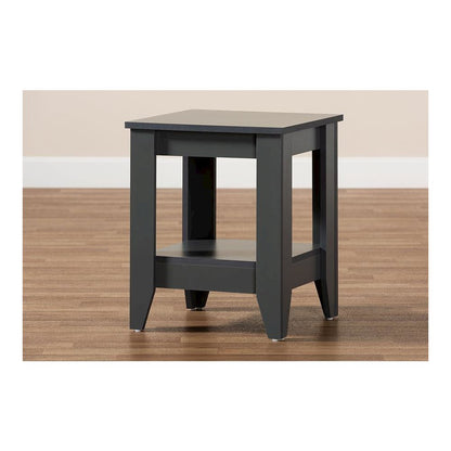 Audra Modern and Contemporary Grey Finished Wood Living Room End Table