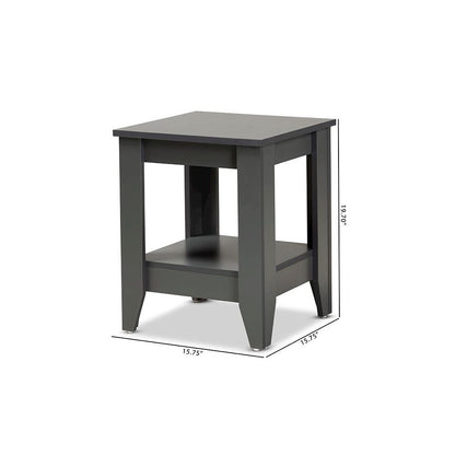 Audra Modern and Contemporary Grey Finished Wood Living Room End Table