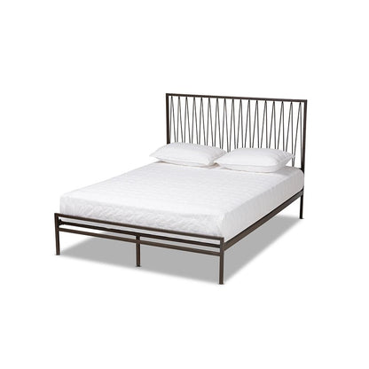 Black Bronze Finished Metal Full Size Platform Bed