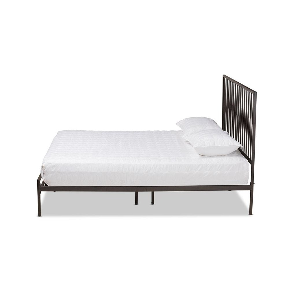 Black Bronze Finished Metal Full Size Platform Bed