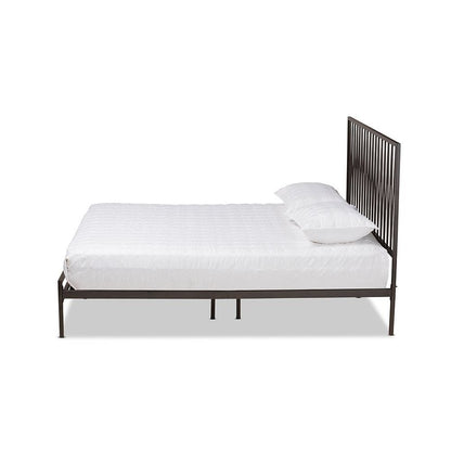 Black Bronze Finished Metal Full Size Platform Bed