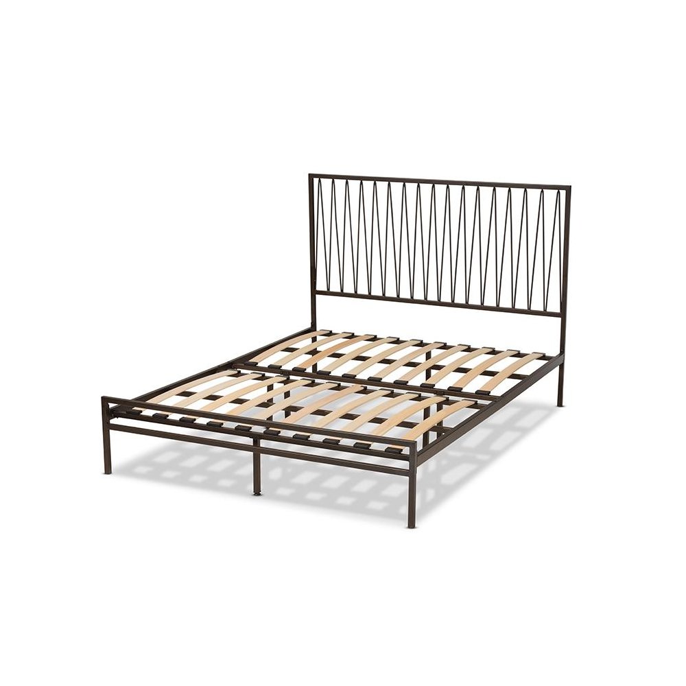 Black Bronze Finished Metal Full Size Platform Bed