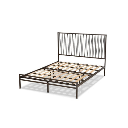 Black Bronze Finished Metal Full Size Platform Bed