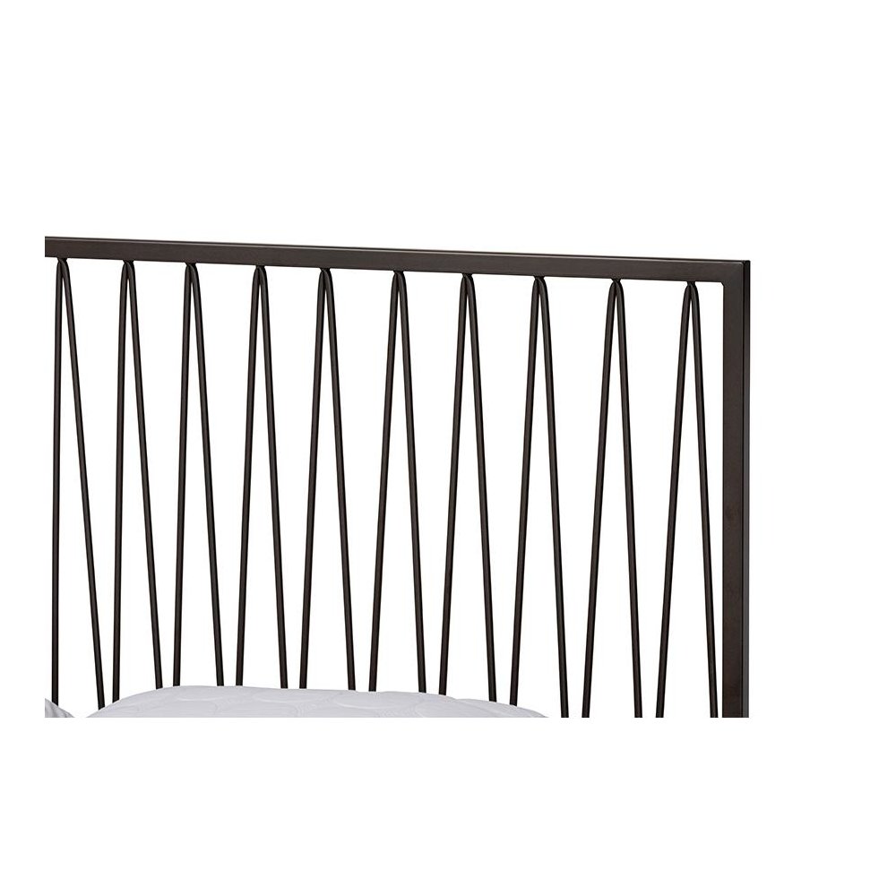 Black Bronze Finished Metal Full Size Platform Bed