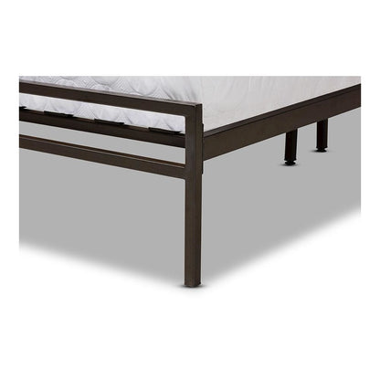 Black Bronze Finished Metal Full Size Platform Bed