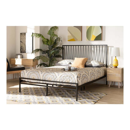 Black Bronze Finished Metal Full Size Platform Bed
