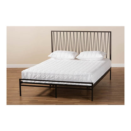 Black Bronze Finished Metal Full Size Platform Bed