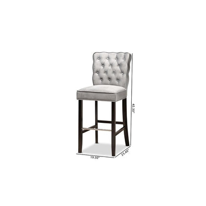 Dark Brown Finished Wood 2-Piece Bar Stool Set