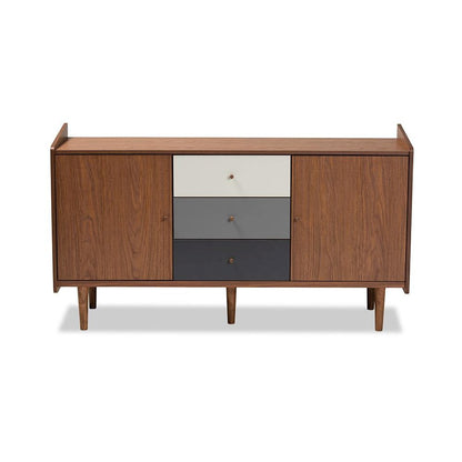 Grey Gradient Finished Wood 2-Door Dining Room Sideboard Buffet