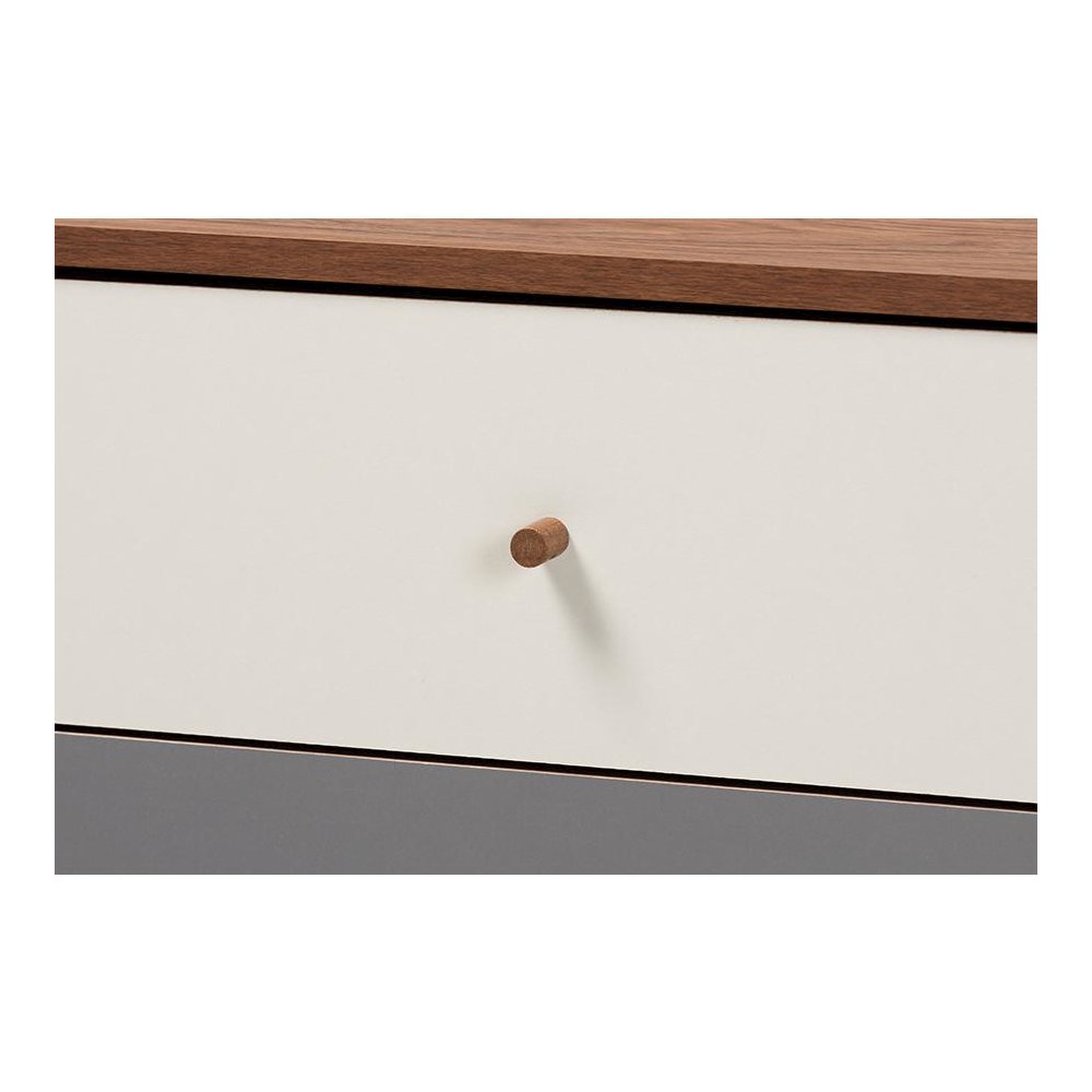 Grey Gradient Finished Wood 2-Door Dining Room Sideboard Buffet