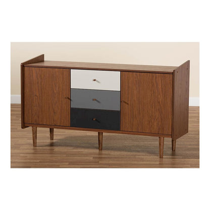 Grey Gradient Finished Wood 2-Door Dining Room Sideboard Buffet