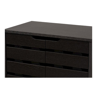 Dark Brown Finished Wood 2-Door Shoe Storage Cabinet