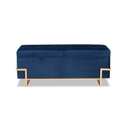Gold Metal Finished Storage Ottoman