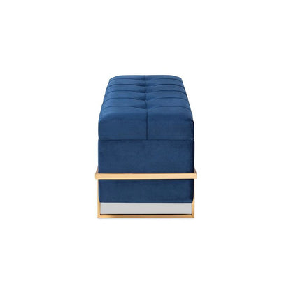 Gold Metal Finished Storage Ottoman