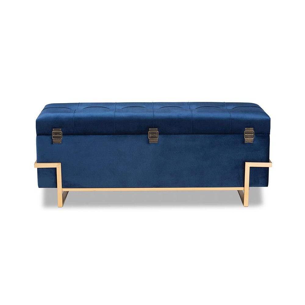 Gold Metal Finished Storage Ottoman