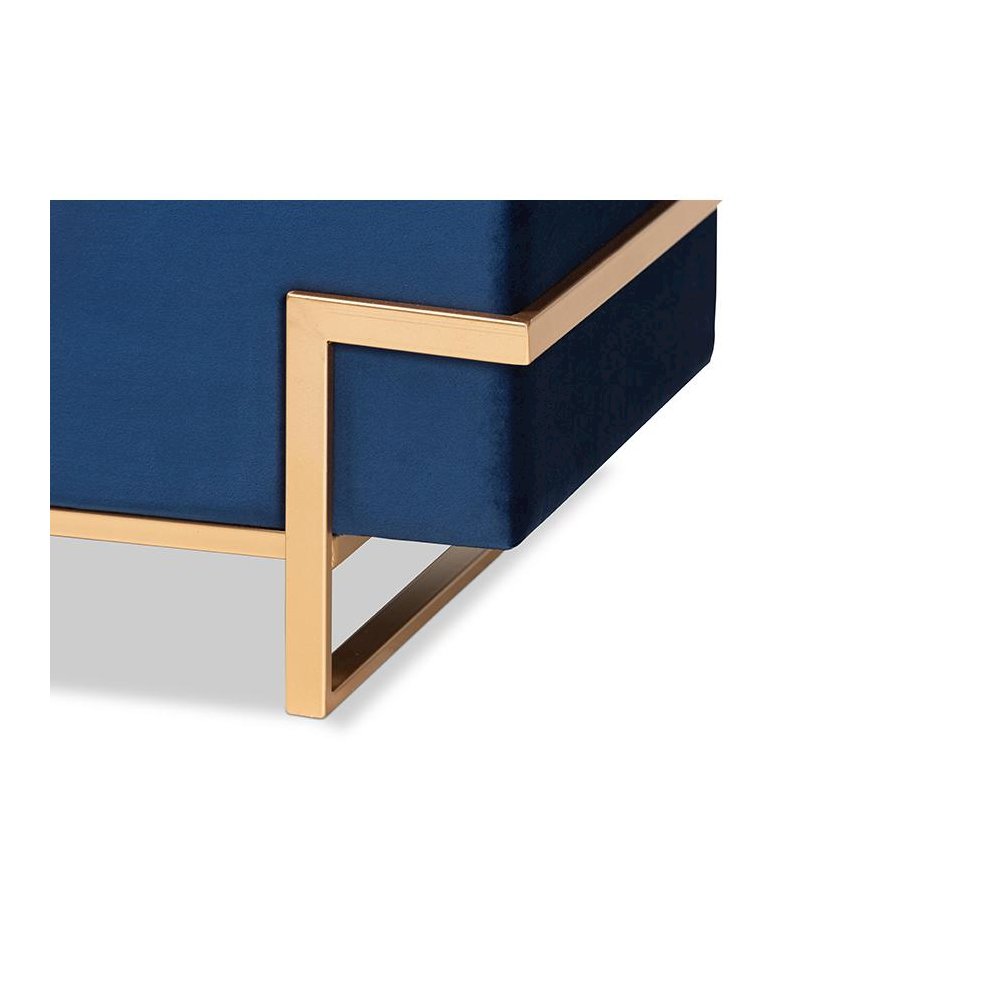 Gold Metal Finished Storage Ottoman