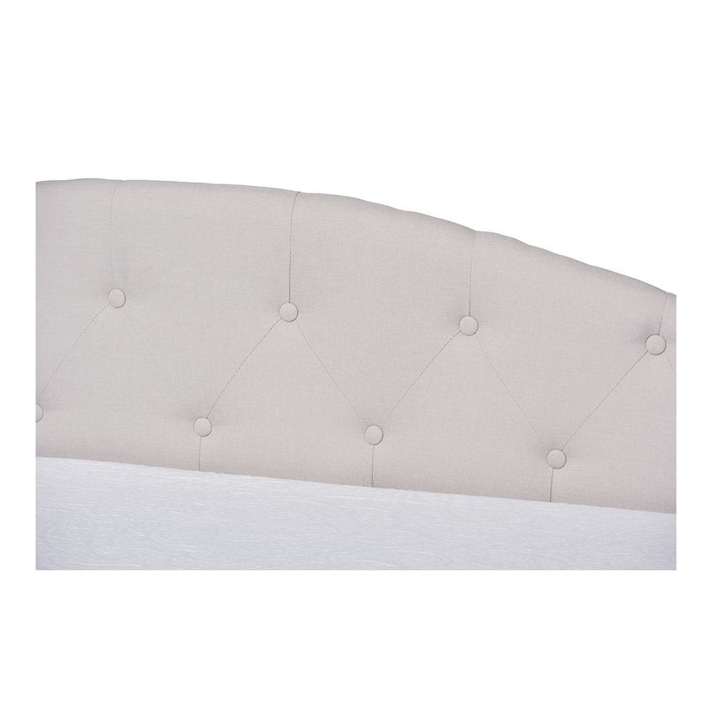 Transitional Beige Fabric Upholstered Twin Size Daybed with Trundle