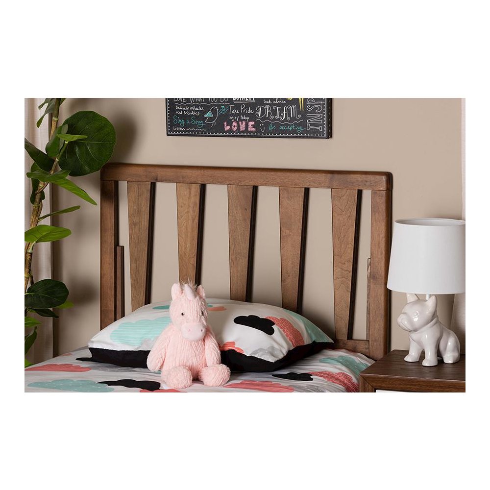 Duncan Modern and Contemporary Ash Walnut Finished Wood Twin Size Headboard