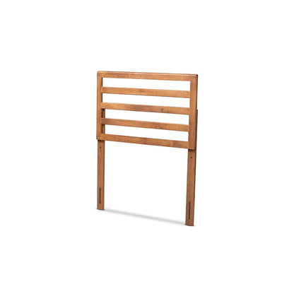 Akemi Modern and Contemporary Ash Walnut Finished Wood Twin Size Headboard