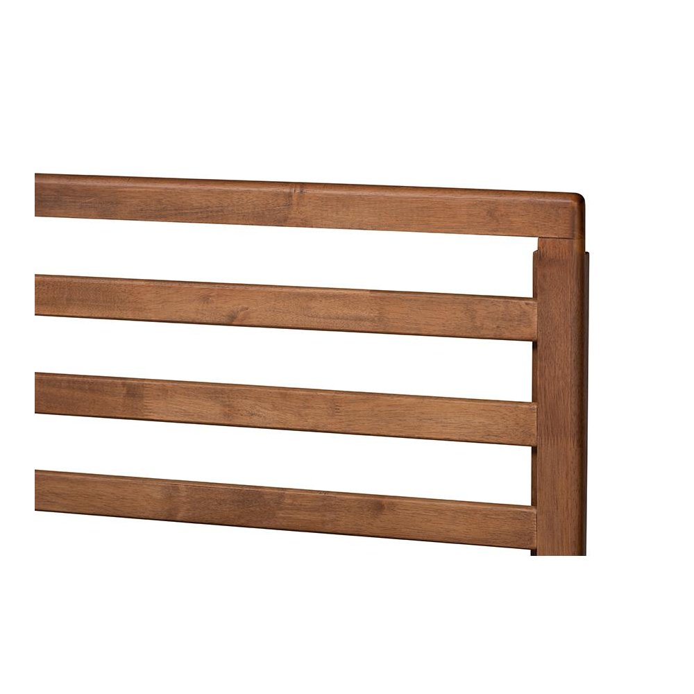 Transitional Walnut Brown Finished Wood Twin Size Platform Bed