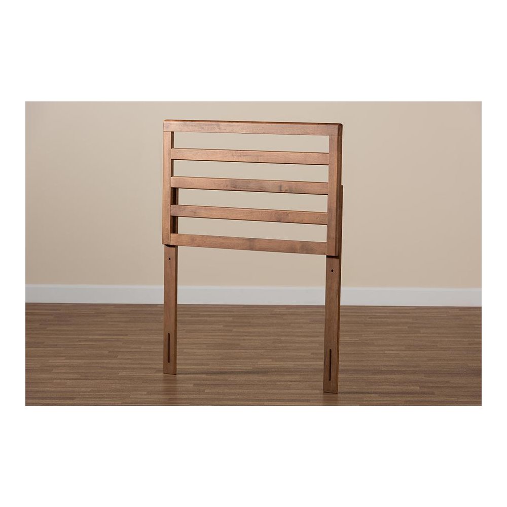 Akemi Modern and Contemporary Ash Walnut Finished Wood Twin Size Headboard