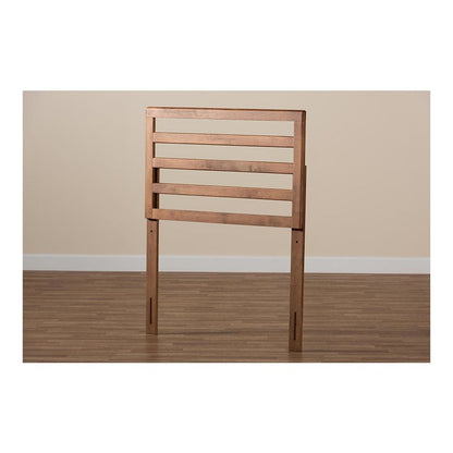 Akemi Modern and Contemporary Ash Walnut Finished Wood Twin Size Headboard