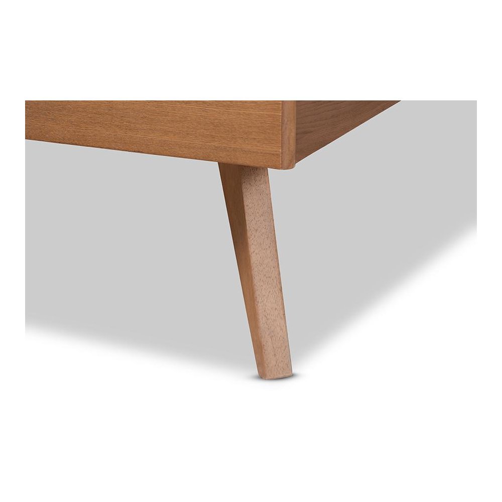 Shiro Mid-Century Modern Ash Walnut Finished Wood Full Size Platform Bed