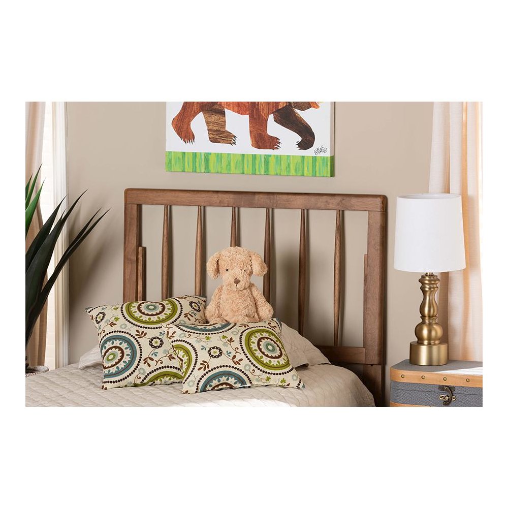Valin Modern and Contemporary Ash Walnut Finished Wood Twin Size Headboard