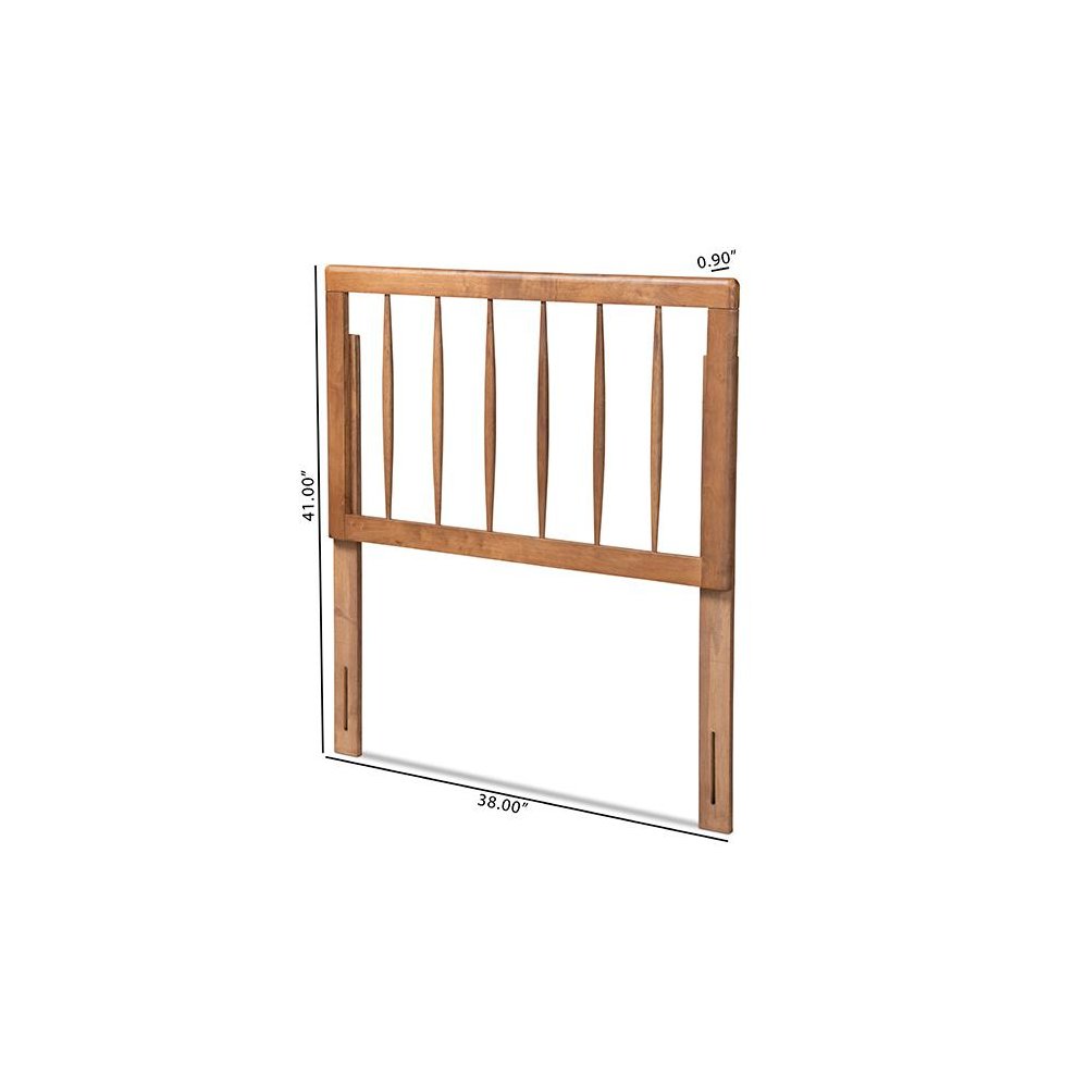 Valin Modern and Contemporary Ash Walnut Finished Wood Twin Size Headboard