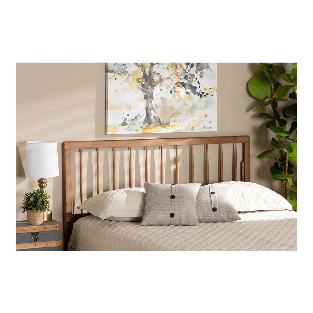 Valin Modern and Contemporary Ash Walnut Finished Wood Full Size Headboard