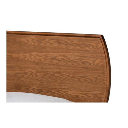 Yori Mid-Century Modern Walnut Brown Finished Wood Twin Size Platform Bed
