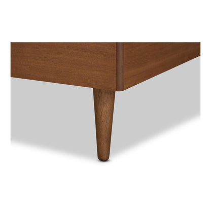 Yori Mid-Century Modern Walnut Brown Finished Wood Twin Size Platform Bed