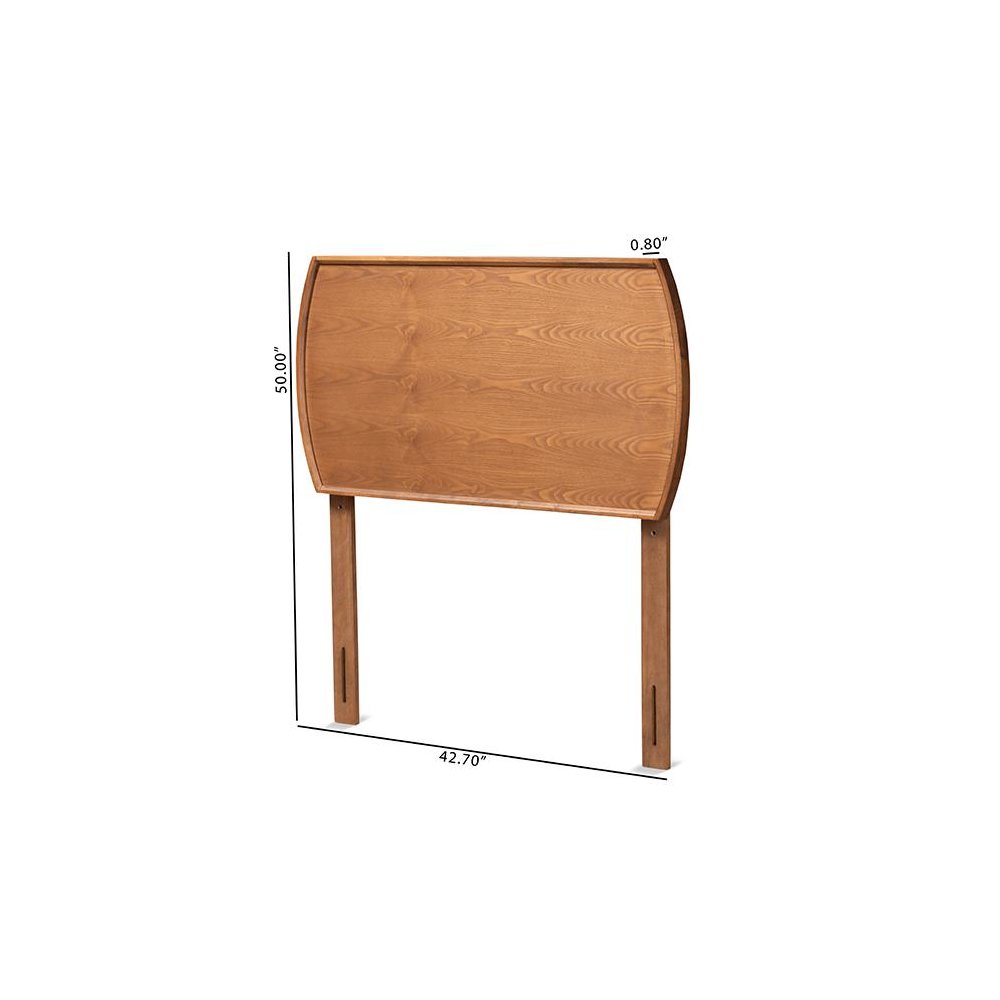 Laurien Mid-Century Modern Ash Walnut Finished Wood Twin Size Headboard