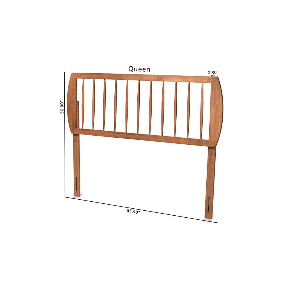 Transitional Ash Walnut Finished Wood Full Size Headboard