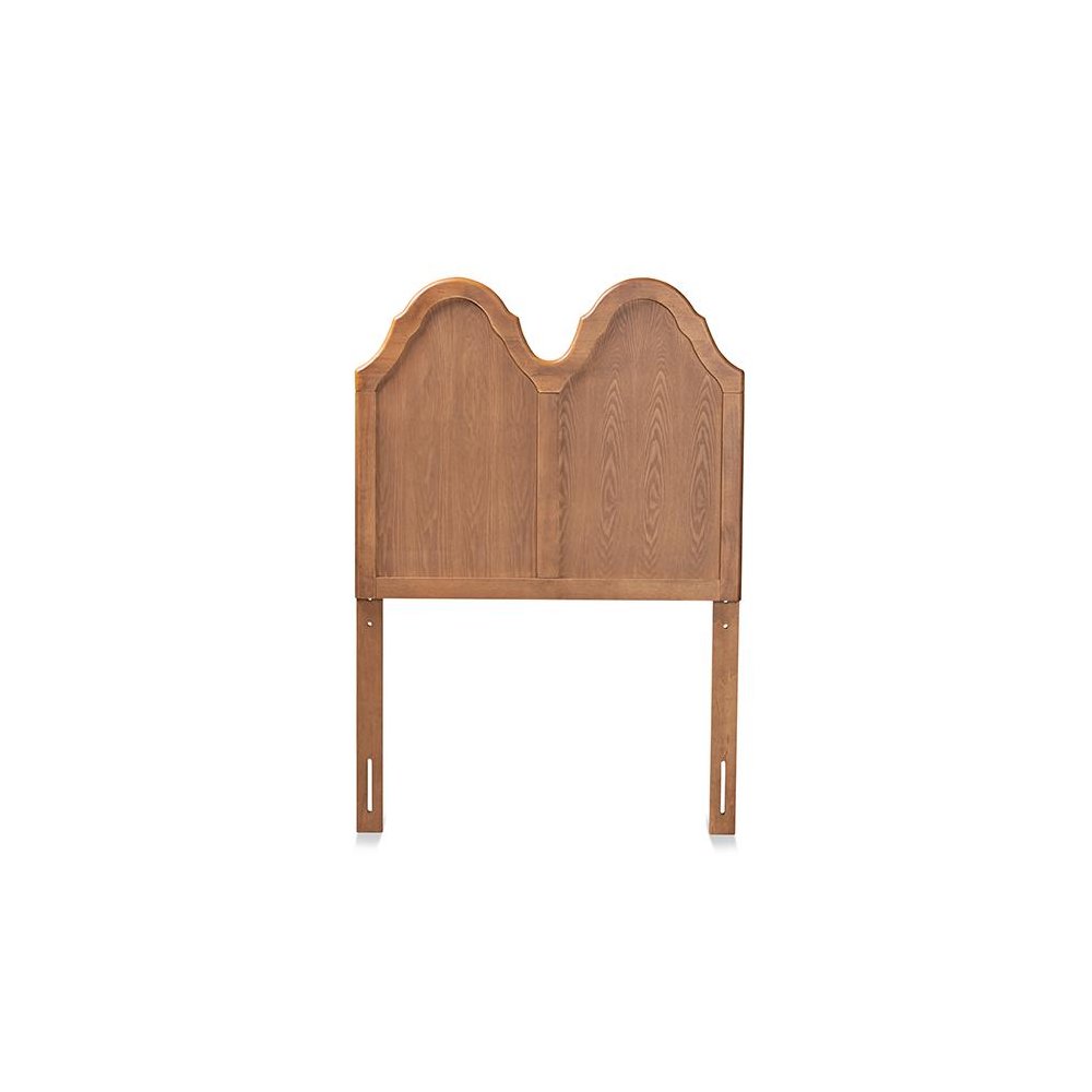 Traditional Ash Walnut Finished Wood Twin Size Arched Headboard