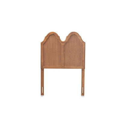 Traditional Ash Walnut Finished Wood Twin Size Arched Headboard